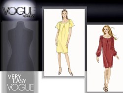 8530 EZ VOGUE LOOSE PULLOVR STRT SS-LS OVERLAP DRESS PATTERN 14-22 UNCUT